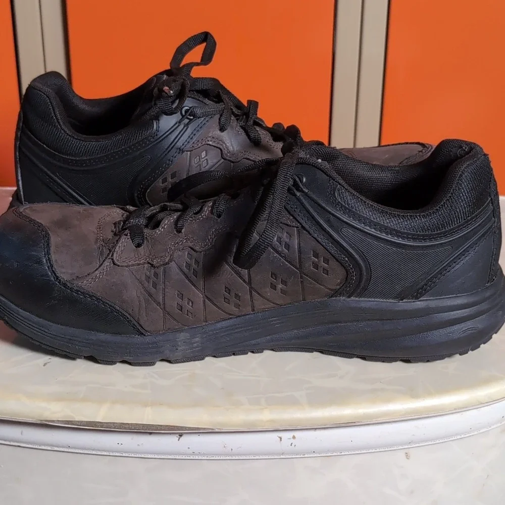KEEN Utility Work Shoes Safety Toe Slip Resistant Leather Brown Black Men's 12D